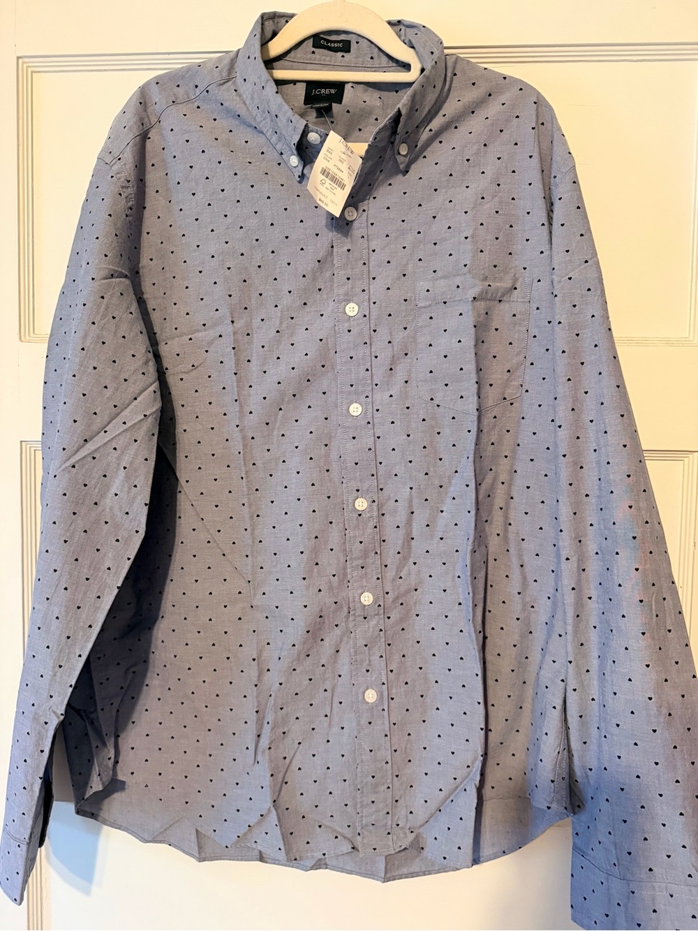 J.Crew Light Blue heart Button-Down Shirt